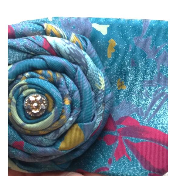 Vintage Silk Tie Brooch Artisan Made Floral Franco Baretta Pin Upcycled USA New - Picture 9 of 12